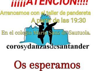 Taller de pandereta de Coros y Danzas de Santander.