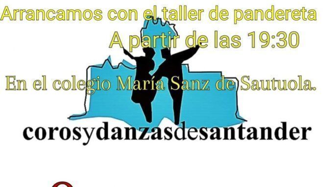 Taller de pandereta de Coros y Danzas de Santander.
