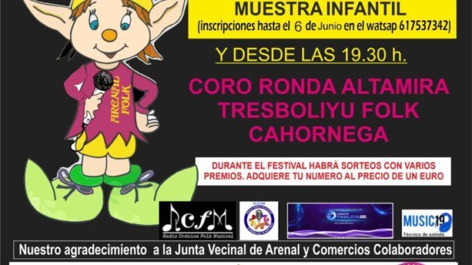 Sábado 14 de junio, 18.30 XIX Festival Arenal Folk