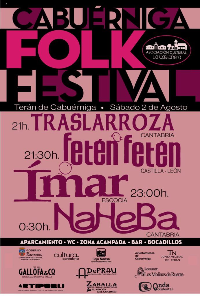 Sábado 2 de agosto en Terán de Cabuérniga Cabuérniga Folk Festival.