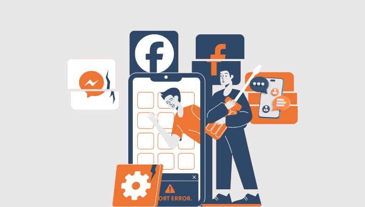 Hombre configurando Facebook
