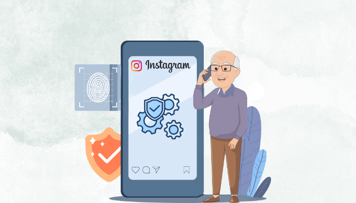 Hombre con aplicación de Instagram en su móvil