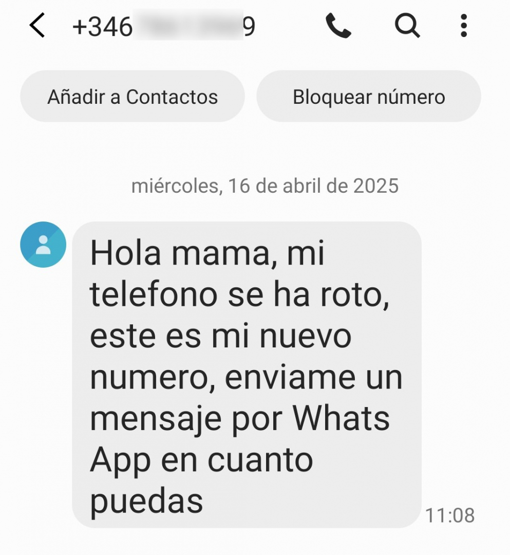 SMS fraudulento